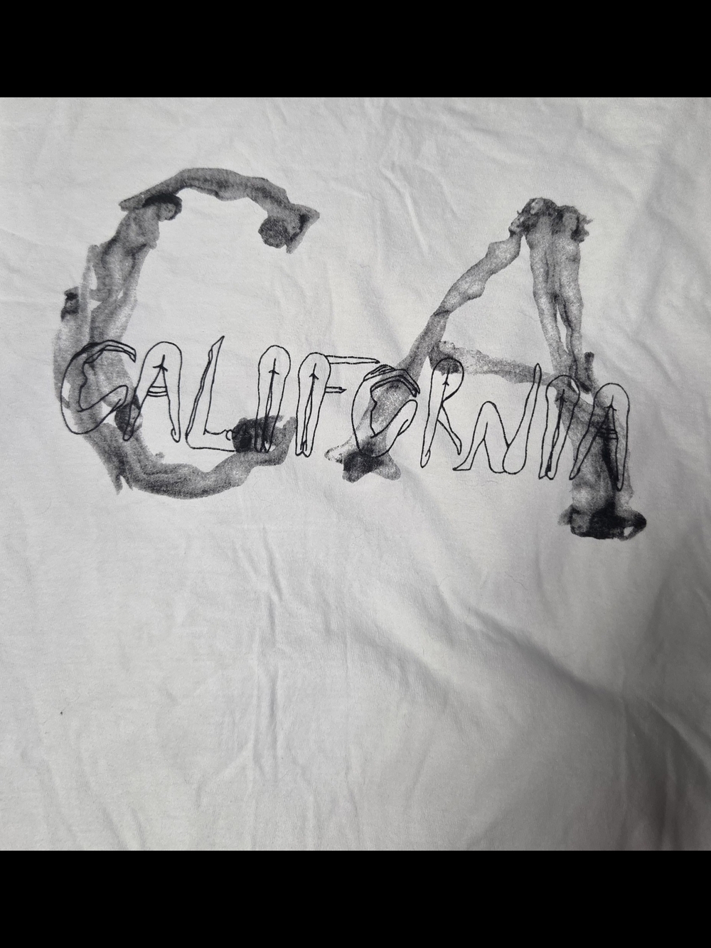 Naked Lady Silhouette CA California Graphic T